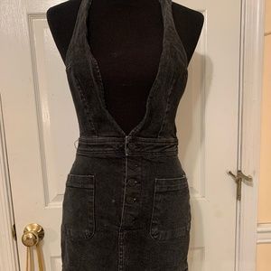 Free People Black Overall Dress